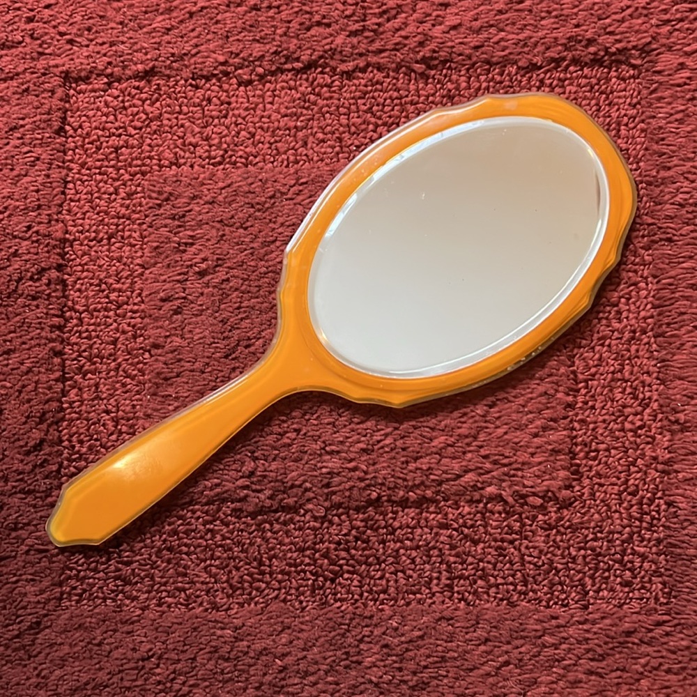 Vintage Celluloid Hand Held Mirror
